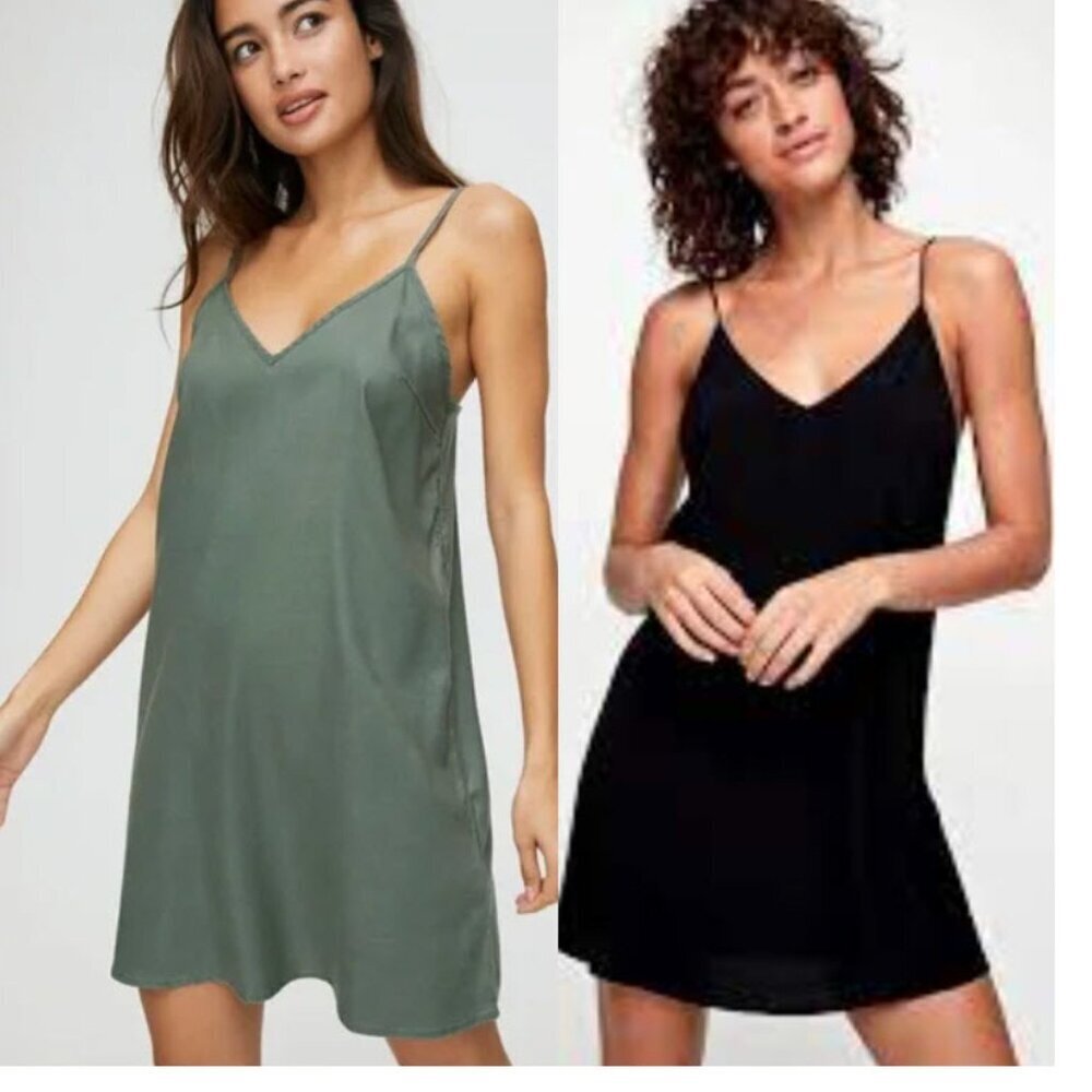 TNA Black Yirrell Dress Size large Casual Minimalist Tank Dress Travel